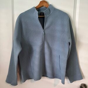 Eileen Fisher Lightweight Boiled‎ Wool Zip Up Jacket
